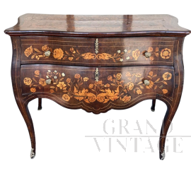 Antique Dutch dresser with beautiful floral inlays