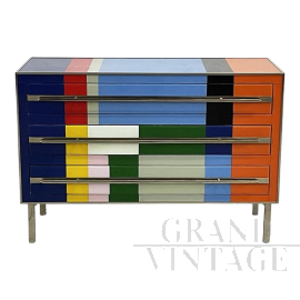 Design dresser in multicolored Murano glass, 1980s