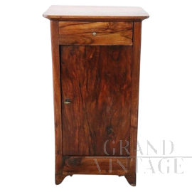 Antique 19th century high bedside table in walnut wood   