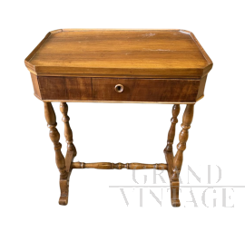 Antique Louis Philippe side table or bedside table with drawer   