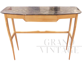 Art deco console with Portoro marble top