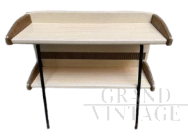 Vintage wooden console with two shelves