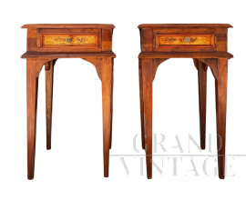 Pair of walnut bedside tables from the early 19th century   