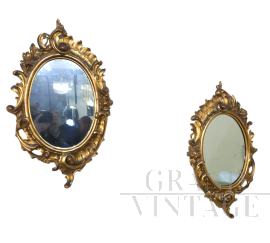 Pair of antique gilded mirrors                            