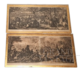 Pair of etchings by Audran Gerard based on an artwork by Charles Le Brun, 17th century - Louis XIV