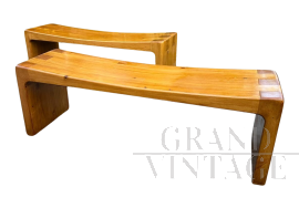 Pair of benches designed by Giuseppe Rivadossi, Italy 1970s