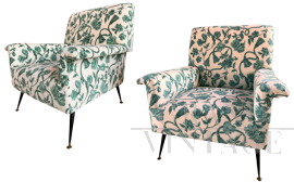 Pair of Gigi Radice armchairs for Minotti in velvet