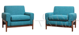 Pair of Kiushu armchairs by the Saporiti brothers, Italy 1960s