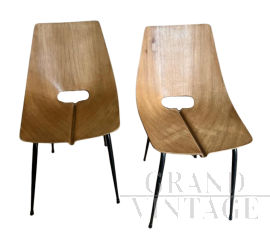 Pair of wooden chairs by Carlo Ratti, 1960s