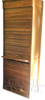 Office bookcase or cupboard with roller shutter closure