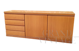 1980s walnut sideboard with two doors and drawers