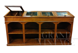 Vintage shop display cabinet with glass top