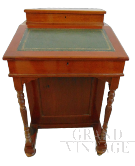 Antique English Davenport desk in mahogany with leather top
