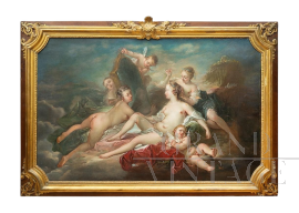 Antique oil painting on canvas in the style of Francois Boucher