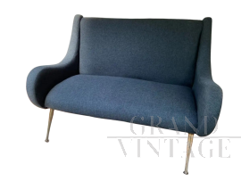 Lady model sofa by Zanuso in grey fabric