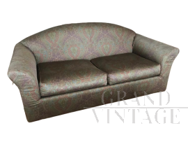Vintage two-seater sofa upholstered in silk