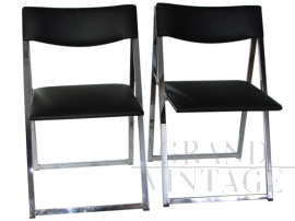 Two folding Lubke style chairs, 1970s