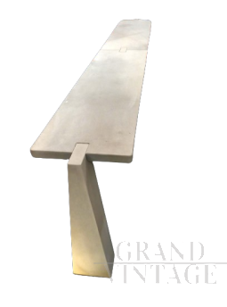 Large Inca console designed by Angelo Mangiarotti in Italian Serene stone