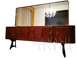 Large buffet sideboard by Vittorio Dassi with mirror, 1950s