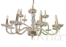 Large antique crystal chandelier from the late 19th century