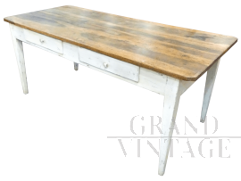 Late 18th century large table with 2 drawers