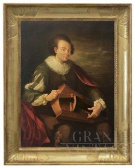 Giovanni Faliero - The musician, Baroque painting of the Neapolitan school, 19th century
