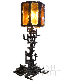Brutalist lamp by Marcello Fantoni