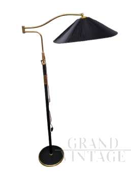 Vintage reading floor lamp in brass