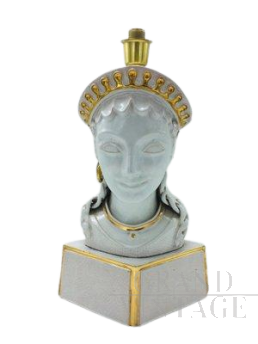 Table lamp with bust of a woman in ceramic