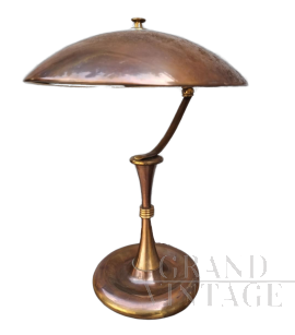 Ministerial table lamp by Oscar Torlasco for Arredoluce in copper, 1950s