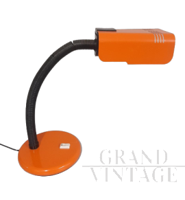 Targetti Sankey orange adjustable desk lamp, 1970s