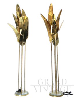 Brass palm-shaped floor lamp from Italy 1970s