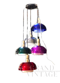 Cascade chandelier in colored plastic and glass, 1960s      