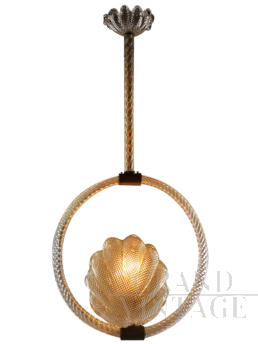 Barovier and Toso Art Déco chandelier in Murano glass