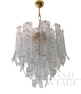 Chandelier with Murano glass stems by Barbini, 1970s