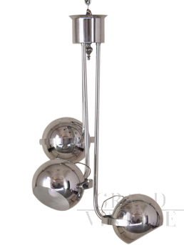 Vintage chrome chandelier from the 1970s