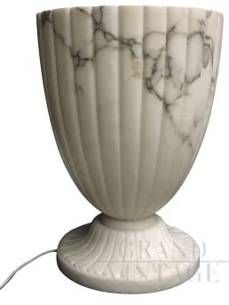 Alabaster vase table lamp from Volterra, Italy 1960