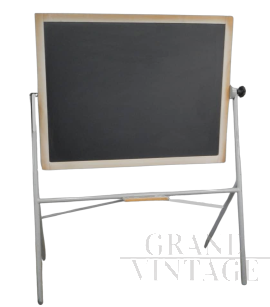 Vintage revolving slate school blackboard with stand, 1960s