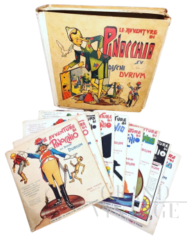 The Adventures of Pinocchio - box set with 18 78 rpm records, Durium editions, Italy 1930s