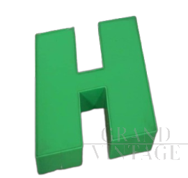 Vintage green plastic letter H from a pharmacy sign, 1980s