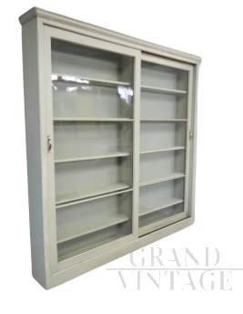 Bookcase or shop showcase in lacquered fir, 1950s