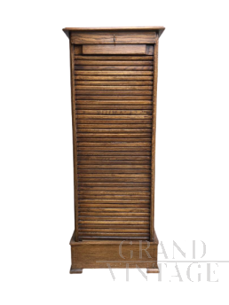 Vintage style roller shutter office cabinet