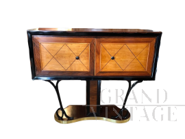 Art Deco bar cabinet in rosewood and brass