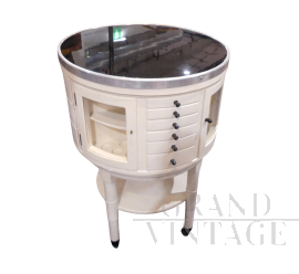 Vintage revolving round cabinet from a doctor's office, 1930s                            