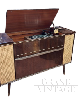 German Graetz Cantilene turntable radio cabinet in wood     