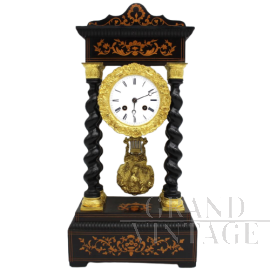 Antique inlaid Napoleon III pendulum clock, 1800s