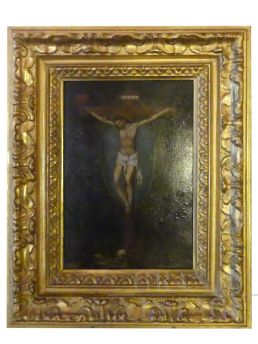 CRUCIFIXION PAINTING, FIRST 1800s, ITALY