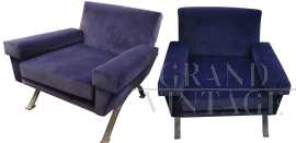Pair of italian velvet armchairs