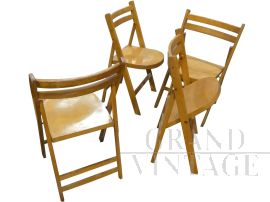 4 folding chairs in beech wood