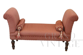 Antique padded bench from the 19th century